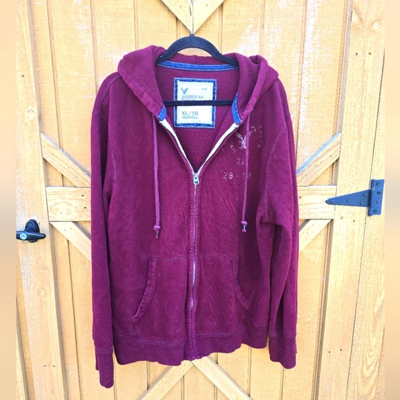 Burgundy Zip-Up Hoodie - Picture 1 of 3